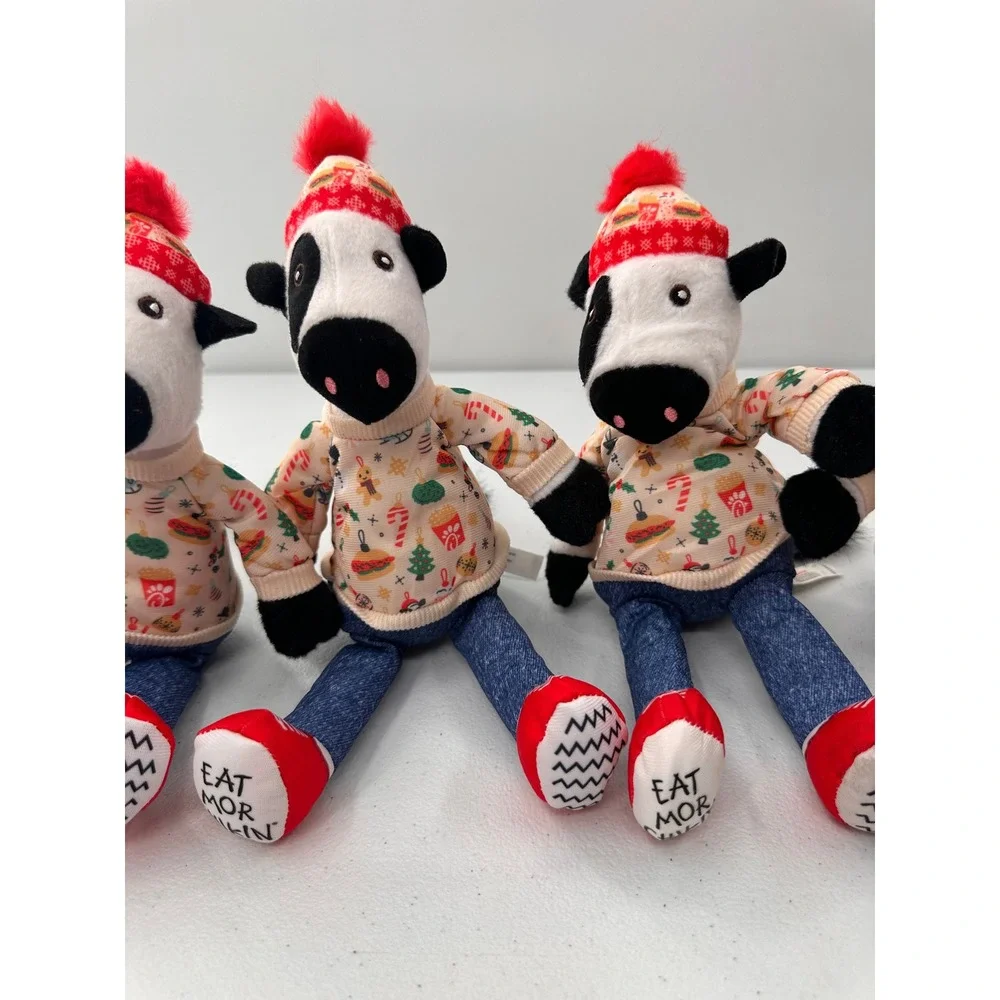 Chick-fil-A Plush Cow Holiday Christmas Sweater Set 4 12in Stuffed Animal Toy